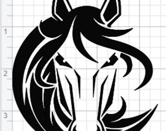 Download Horse Head With Flourish Design SVG PDF EPS Dxf & Studio 3 Cut | Etsy