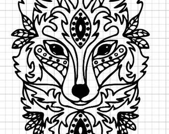 Download Mandala Wolf Head SVG EPS DXF Studio3 Cut Files | Etsy