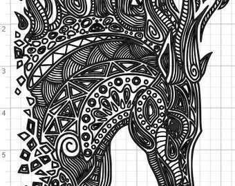 Download Mandala Style Woman Lady SVG PDF EPS Dxf & Studio 3 Cut ...