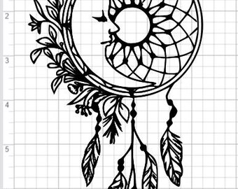 Free Free 175 Crescent Moon Dreamcatcher Vinyl Dream Catcher Svg Free SVG PNG EPS DXF File