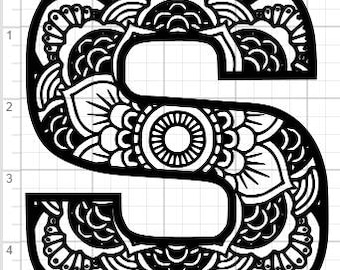 Download Mandala Alphabet Letter N Design SVG PDF Eps Dxf & Studio ...