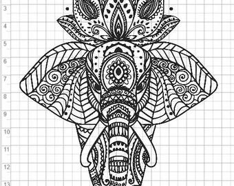 Download 3D Mandala Elephant Head Svg - Layered SVG Cut File