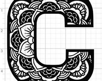 Download Mandala Alphabet Letter A Design SVG PDF Eps Dxf & Studio ...