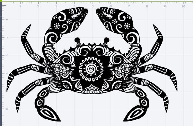 Download Mandala Crab Design SVG EPS DXF Studio 3 Cut File | Etsy