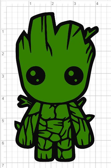 Download Baby Groot Design SVG PDF EPS Dxf & Studio 3 Cut Files | Etsy
