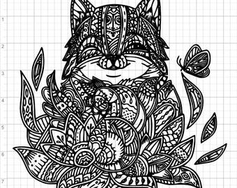 Download Mandala cat svg | Etsy