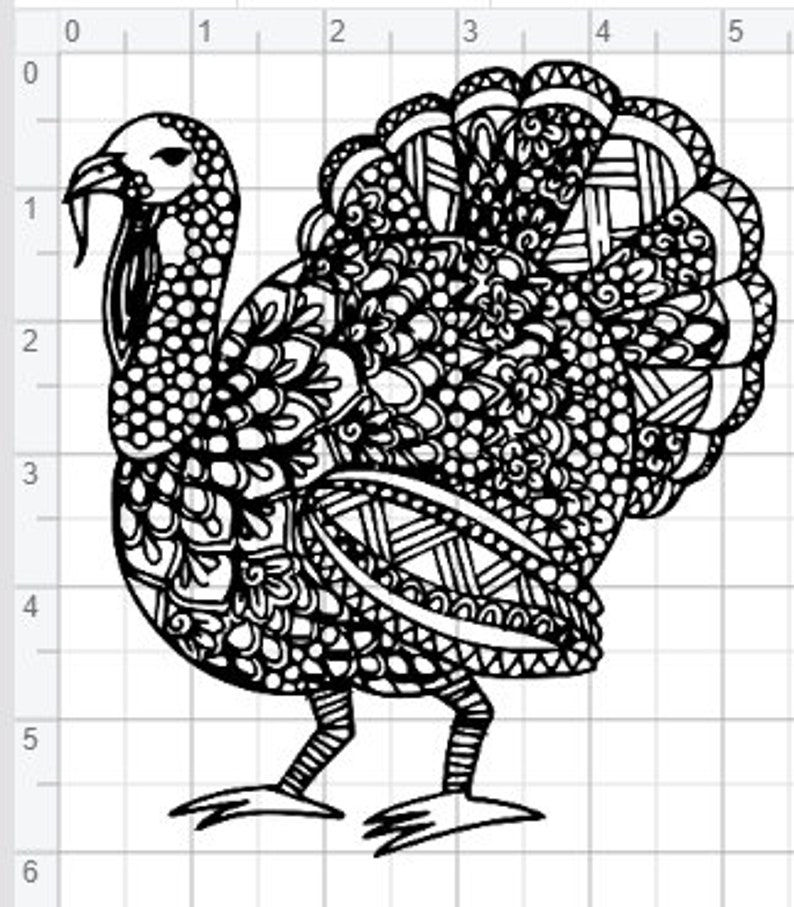 Zentangle Turkey Design SVG EPS DXF Studio 3 Cut File Png Pdf | Etsy