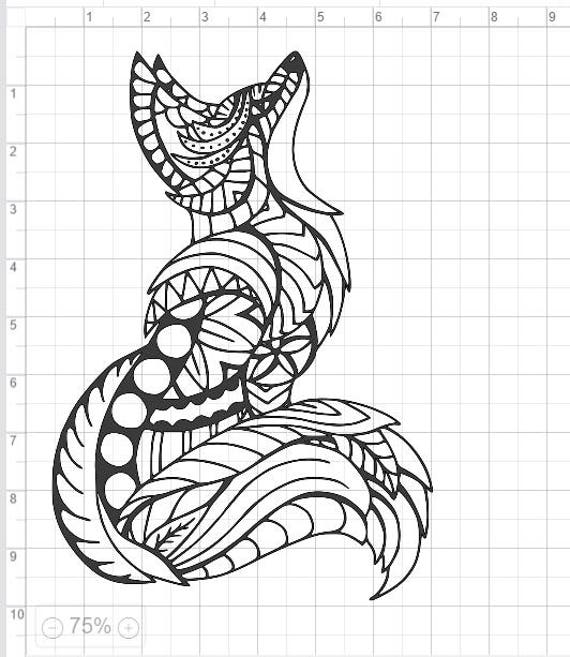 Mandala Style Fox SVG PDF EPS Dxf & Studio 3 Cut Files | Etsy