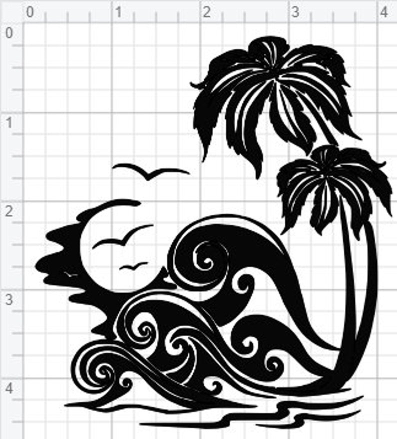 Beach Scene Design Svg Eps Dxf Studio Cut File Etsy My XXX Hot Girl
