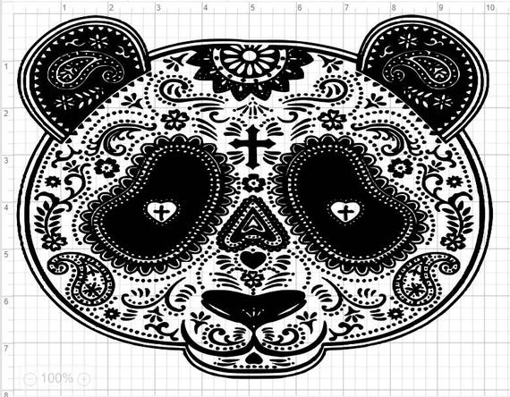 Download Panda Sugar Skull Design SVG EPS DXF Pdf Studio 3 Cut File ...