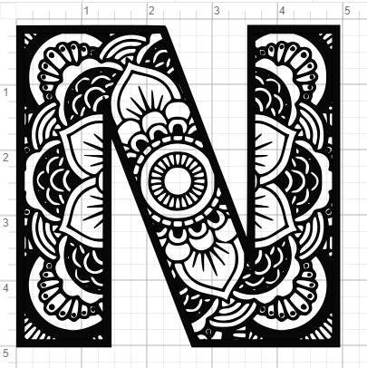 Download Mandala Alphabet Letter N Design SVG PDF Eps Dxf & Studio ...