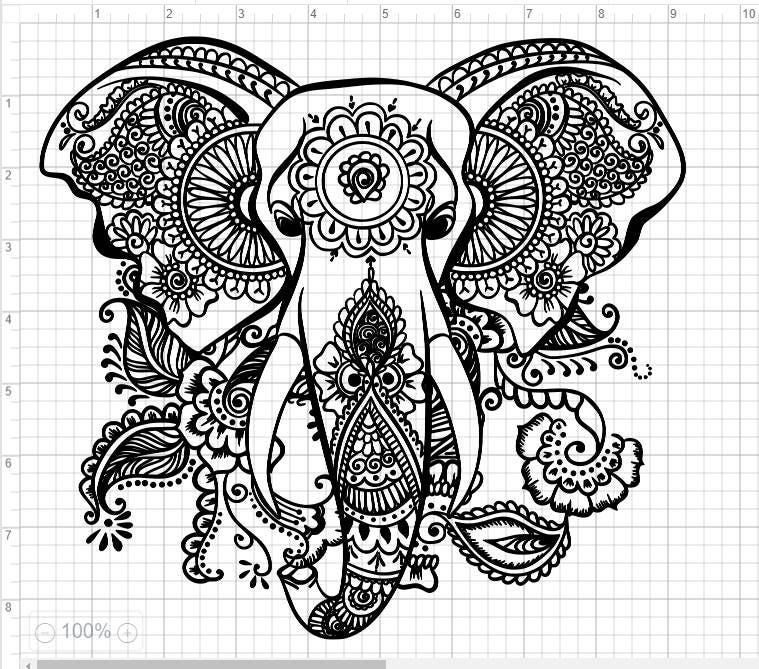 Download Mandala Elephant Head SVG EPS DXF Studio3 Cut Files | Etsy