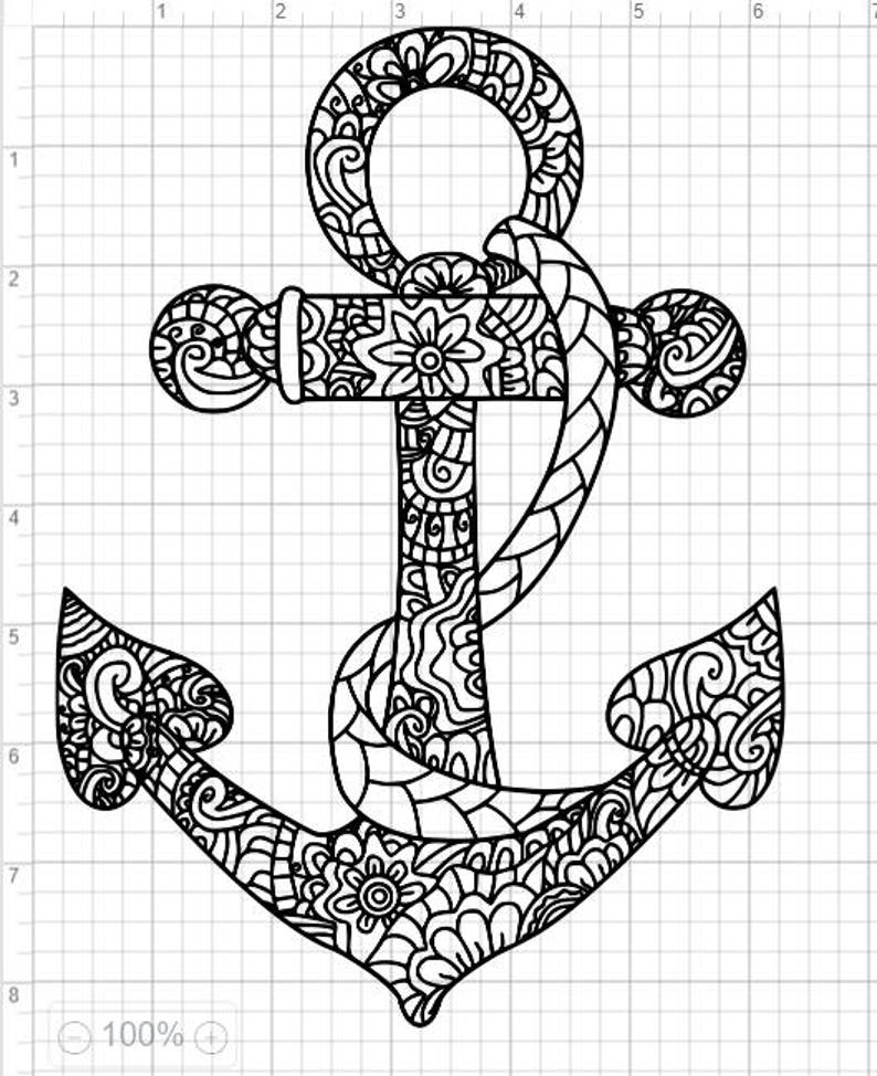 Download Mandala Style Anchor SVG PDF EPS Dxf & Studio 3 Cut Files ...