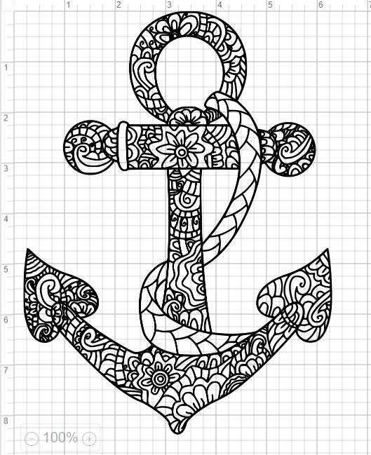 Download Mandala Style Anchor SVG PDF EPS Dxf & Studio 3 Cut Files | Etsy