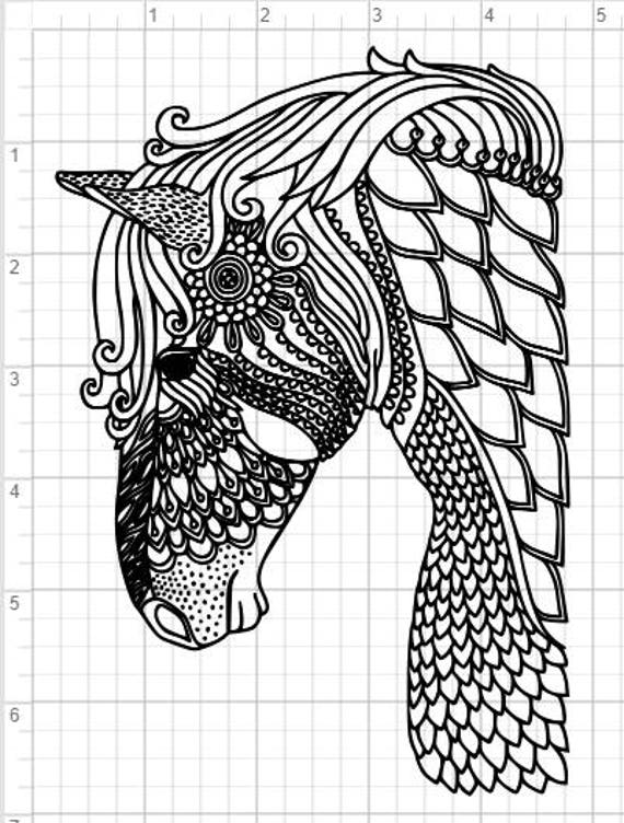Download Horse Zentangle Design SVG EPS DXF pdf Studio 3 Cut Files ...