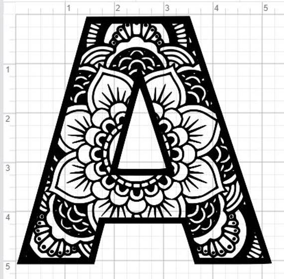 Download Mandala Alphabet Letter A Design SVG PDF Eps Dxf & Studio ...