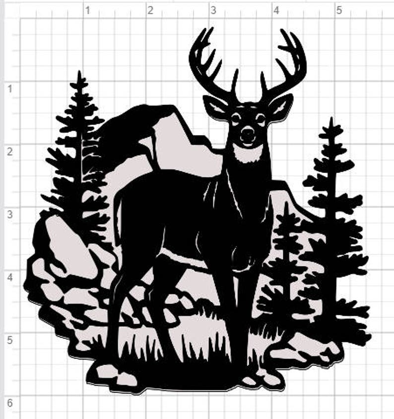 Free Free 153 Mountain Deer Scene Svg SVG PNG EPS DXF File