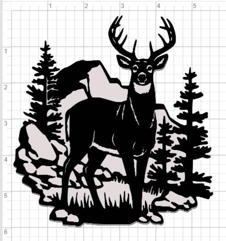 Download Buck Deer Scene Design SVG pdf eps dxf Studio 3 Cut Files ...