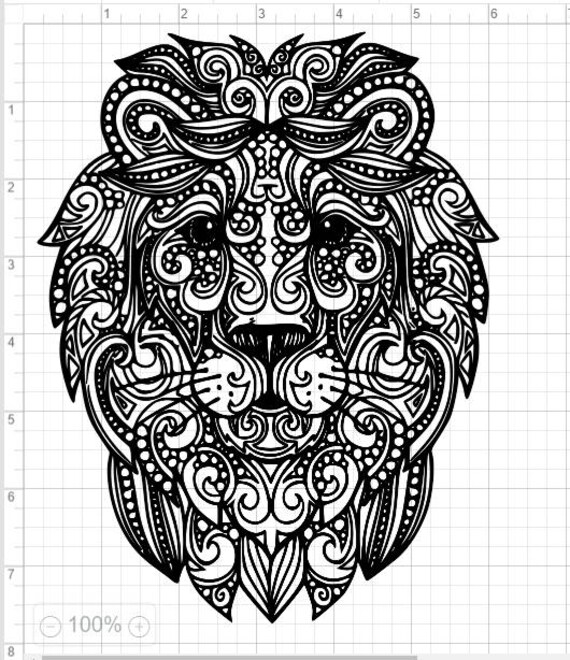 Download Mandala Style Lion Head and Neck SVG PDF EPS Dxf & Studio 3 | Etsy