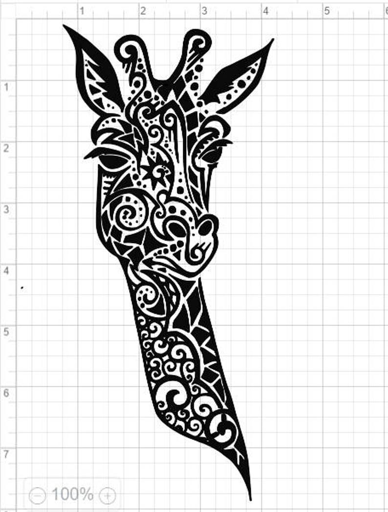 Download Mandala Style Giraffe Head and Neck SVG PDF EPS Dxf ...