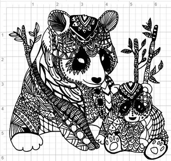 Download Mandala Pandas Design SVG PDF Eps Dxf & Studio 3 Cut Files ...