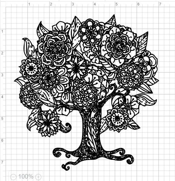 Download Mandala Style Flower Tree SVG PDF EPS Dxf