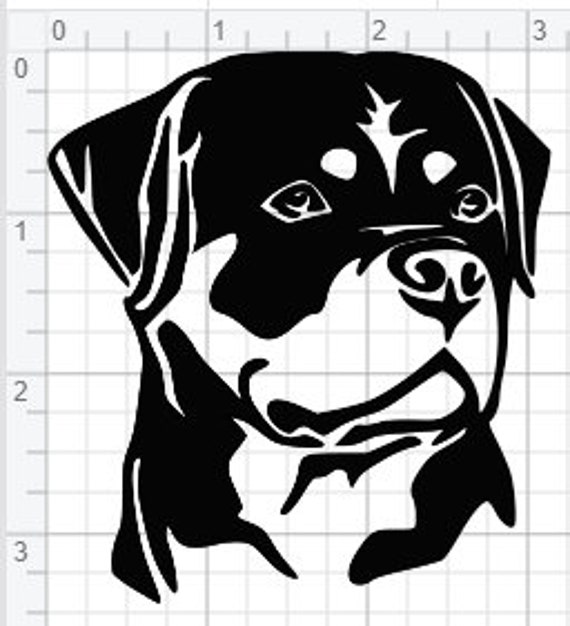 Rottweiler Face Design SVG pdf eps dxf Studio 3 Cut Files | Etsy