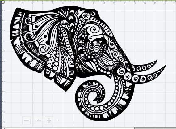 Download Mandala Elephant Design SVG EPS DXF Studio 3 Cut File | Etsy