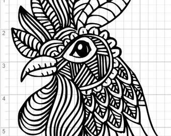 Download Rooster mandala | Etsy