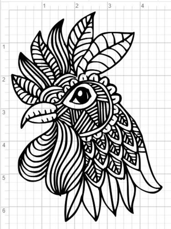Download Zentangle Rooster Design SVG pdf eps dxf Studio 3 Cut ...