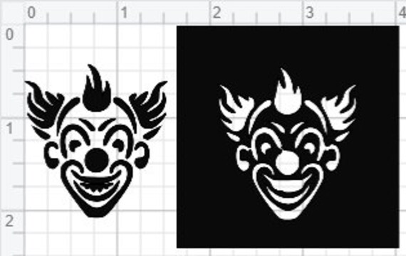 2 Evil Scary Clown Stencil Designs SVG EPS DXF pdf Studio 3 | Etsy