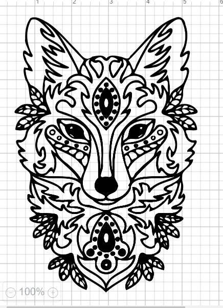 Download Mandala Fox Head SVG EPS DXF Studio3 Cut Files | Etsy