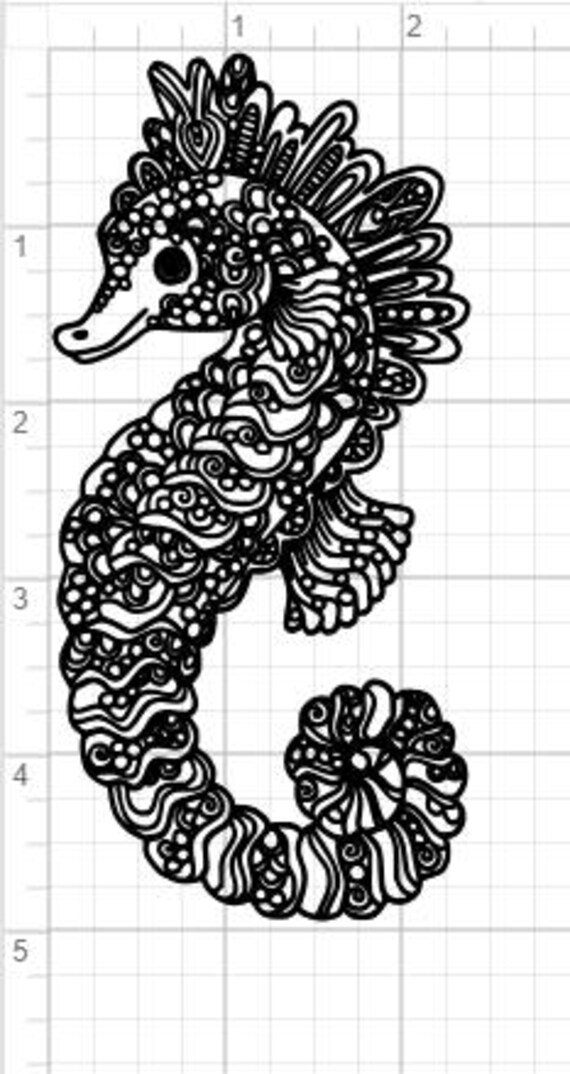 Download Fancy Seahorse Design SVG EPS DXF Studio 3 Cut File | Etsy