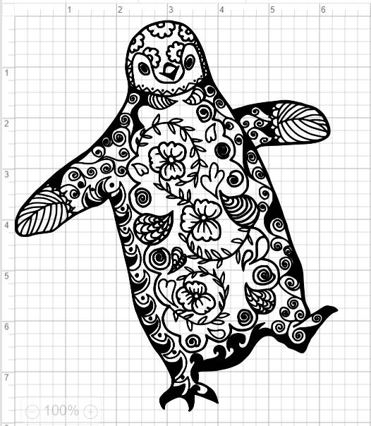 Mandala-Stil Pinguin SVG PDF EPS Dxf & Studio 3 Dateien | Etsy