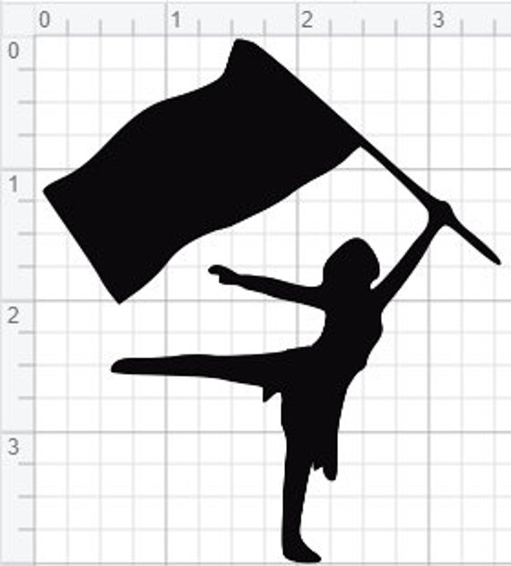 Color Guard Silhouette Design SVG EPS DXF pdf Studio 3 Cut Etsy