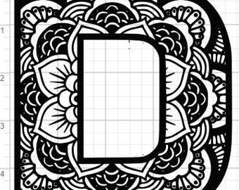 Download Mandala Alphabet Letter J Design SVG PDF Eps Dxf & Studio 3