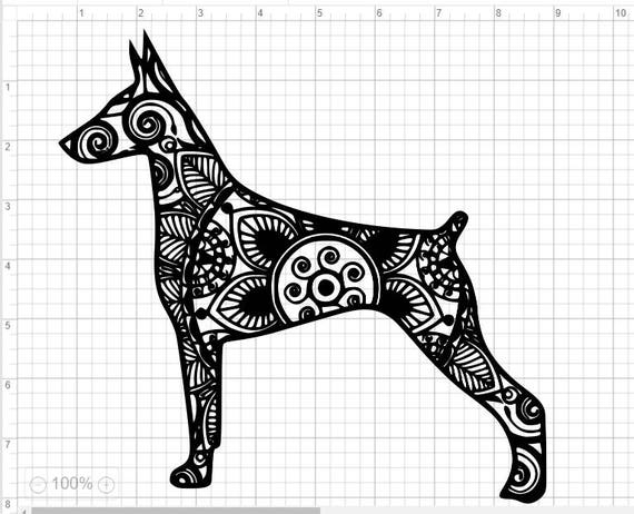 Download Mandala Style Dog Doberman SVG PDF EPS Dxf & Studio 3 Cut ...