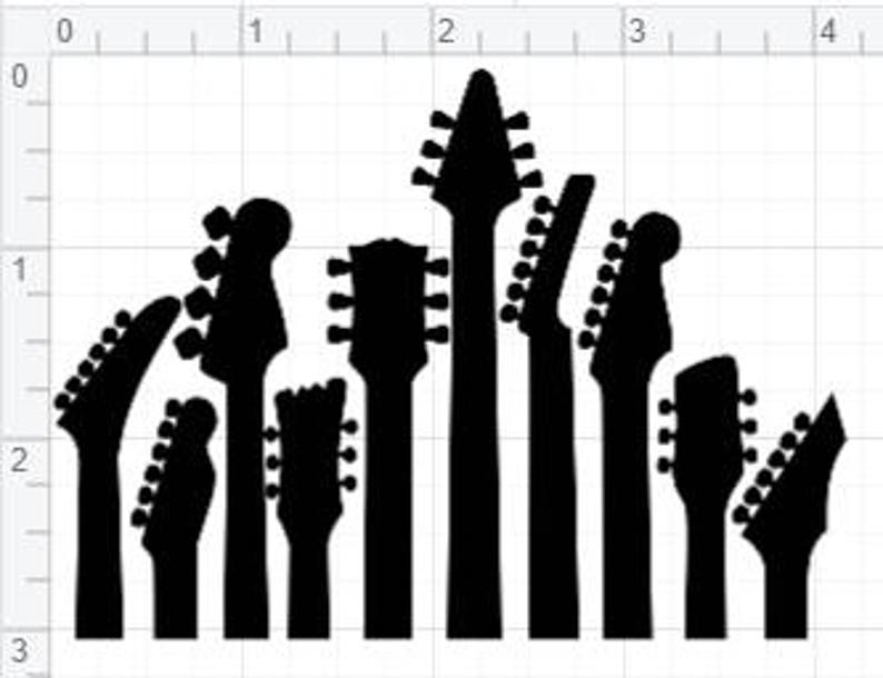 Guitar Necks Design SVG PDF EPS Dxf & Studio 3 Cut Files | Etsy
