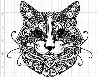 Download Mandala cat svg | Etsy