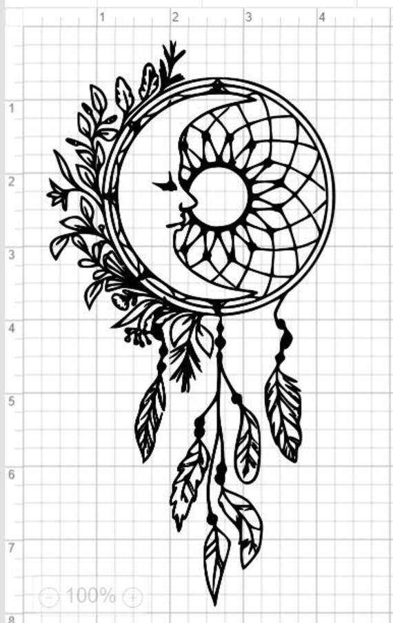 Download Moon Dreamcatcher Design SVG pdf eps dxf Studio 3 Cut ...
