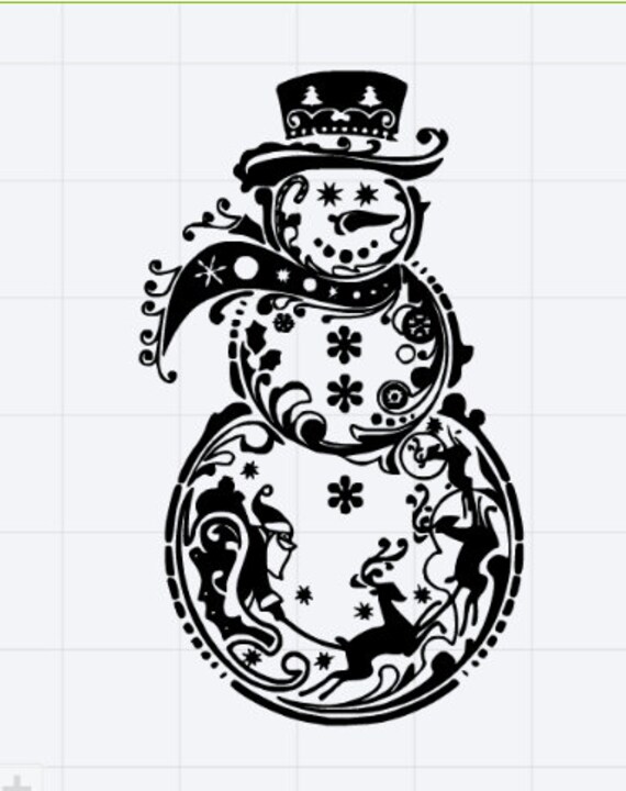 Download Fancy Snowman Design SVG EPS DXF Studio 3 Cut Files | Etsy