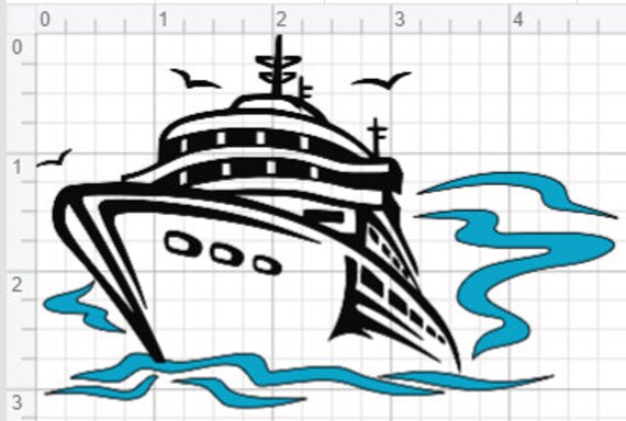 Download Cruise Ship Design SVG EPS DXF pdf Studio 3 Cut Files | Etsy
