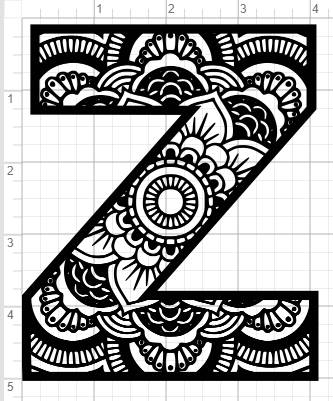 Download Mandala Alphabet Letter Z Design SVG PDF Eps Dxf & Studio ...