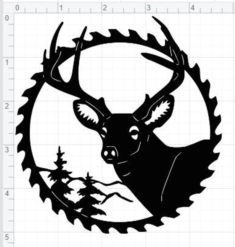 Deer Saw Blade Design SVG pdf eps dxf Studio 3 Cut Files Etsy