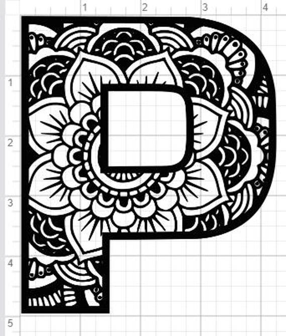 Mandala Alphabet Letter P Design SVG PDF Eps Dxf & Studio ...