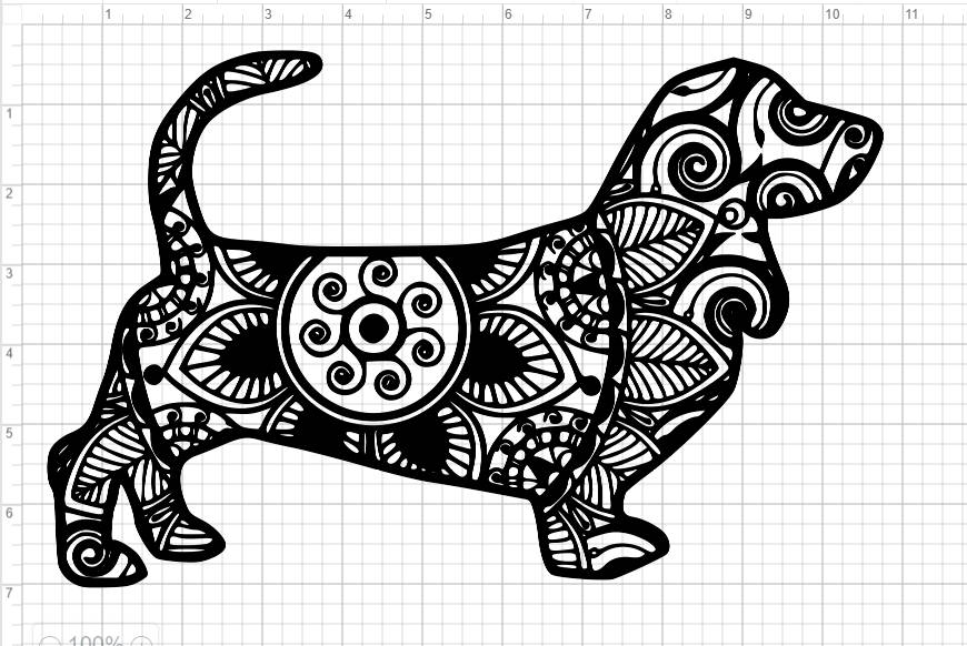 MandalaStil Hund Dackel SVG PDF EPS Dxf &amp; Studio 3 Dateien Etsy