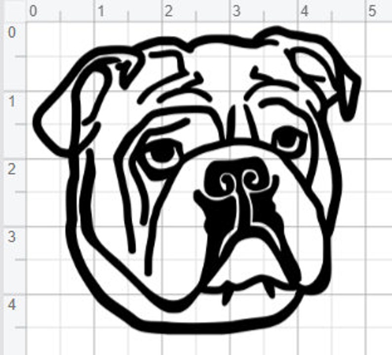 English Bulldog Face Design SVG EPS DXF pdf Studio 3 Cut Files | Etsy