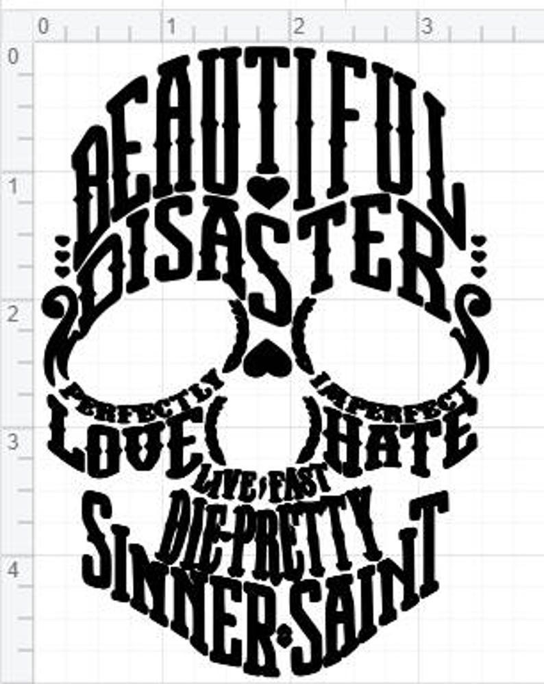Beautiful Disaster Word Cloud Design SVG EPS DXF Studio 3 Cut Etsy