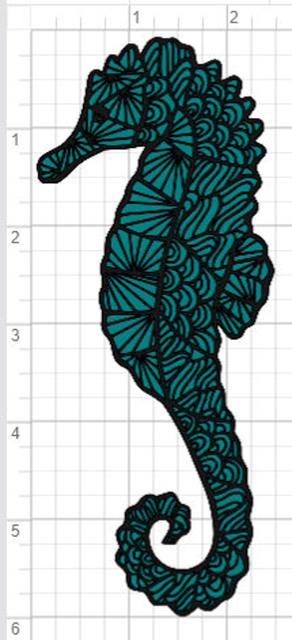 Download Zentangle Seahorse Design SVG pdf eps dxf Studio 3 Cut ...