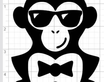 Tuxedo Chimp Design SVG EPS DXF Studio 3 Cut File